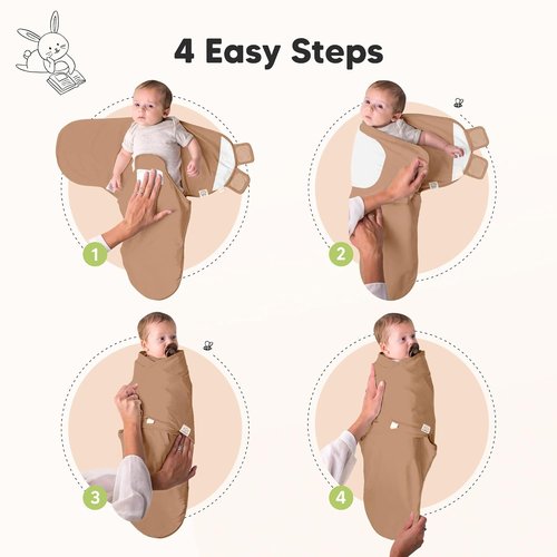 Lil Fawn 3-Pack Organic Baby Swaddle Sleep Sacks - Soft & Snug for Newborns 0-3 Months