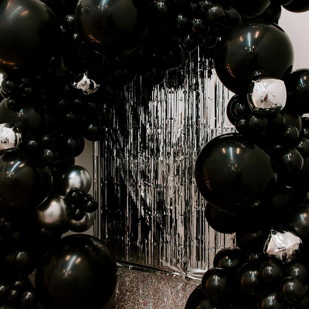 PartyWoo Black Balloons - 50 Pcs 12 Inch Matte Latex Helium Balloons for Parties & Events