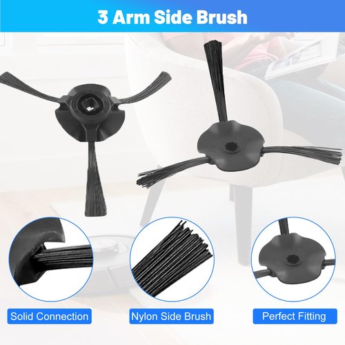 Detetap 6 Pack Side Brushes for Shark Matrix Robot Vacuum Cleaner RV2310, RV2310AE, AV2310, AV2310AE, RV2300, RV2300S, RV2320S, UR2350AE Replacement Parts