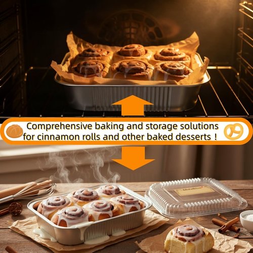 Gyreuni 30 Pack Disposable Aluminum Foil Loaf Pans with Lids & Parchment Paper | 8" x 8" Baking Tins