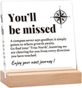 Going Away Gifts for Coworkers Leaving, Thoughtful Compass Sign, Goodbye Farewell Gift for Boss, Staff, Women & Men
