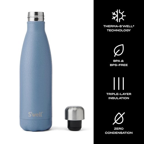 S'well Stainless Steel Water Bottle, 17oz, Desert Sky, Triple Layered Vacuum Insulated Containers Keeps Drinks Cold for 36 Hours and Hot for 18, BPA Free, Perfect for On the Go