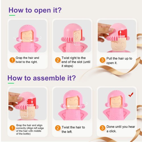 Asltw Happy or Angry Mom Microwave Cleaner, Microwave Oven Steam Cleaner, Just Add Vinegar and Water, Easily Cleans the Crud in Minutes (Pink)