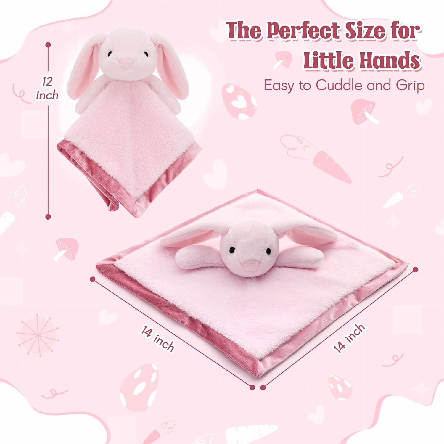Skiennix Bunny Lovey Security Blanket - Soft 14" Snuggle Toy for Newborns | Perfect Gift for Boys & Girls