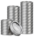 BGKD 48Pcs Rust-Proof Wide Mouth Mason Jar Lids and Rings, Canning Lids with Bands Wide Mouth for Ball or Kerr, Large Mouth Mason Jars lid