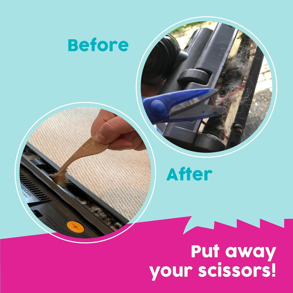 Pikk-it Vacuum Hair Brush Cleaner Tool - Effortlessly Removes Pet & Human Hair | Single/Twin Pack