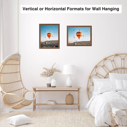 JCJMY 8.5x12 Picture Frame - Brown Wall Hanging & Tabletop Display | Shatter-Resistant Plexiglass