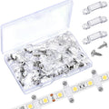 Qunclay 600 Pcs LED Light Strip Clips Clear Strip Light Mounting Brackets LED Holder Clamp Outdoor with Screws 12 mm Wide for Holidays Party Decor Ip67/68
