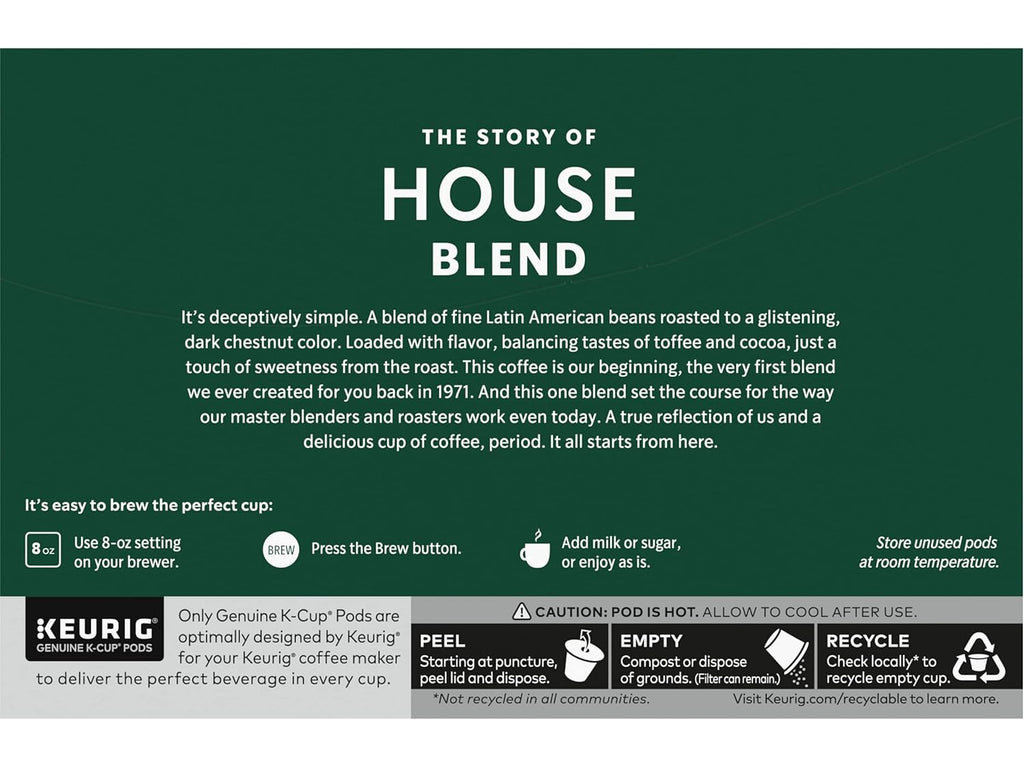 Starbucks House Blend K-Cup Pods - Rich Flavor for Keurig Brewers | 160 Count