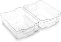 BINO Stackable Storage Bins - Large 2 Pack | Clear BPA-Free Organizing Containers with Built-In Handles