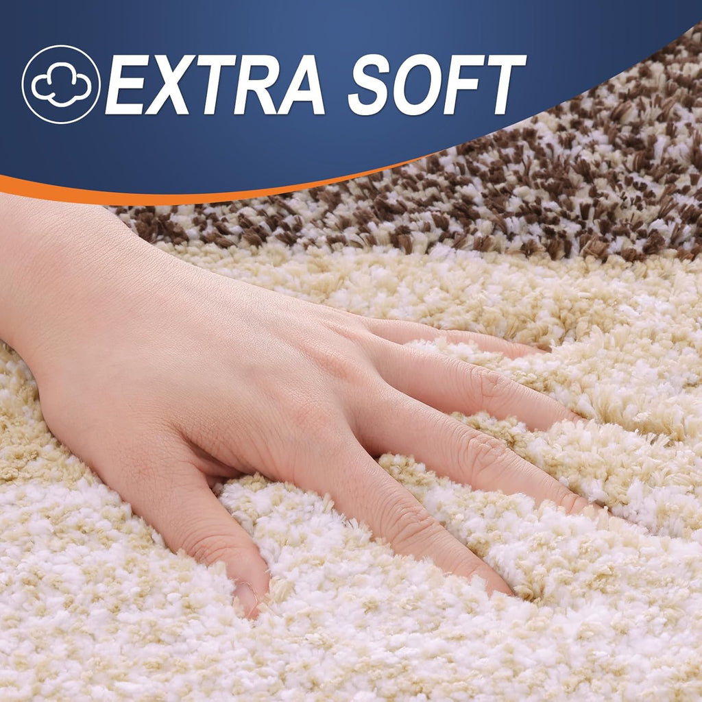 OLANLY Large Bathroom Rugs Mat - Extra Soft Microfiber, Quick Dry & Machine Washable | 47x32, Brown