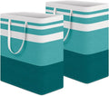 HomeHacks Large Waterproof Laundry Basket - Collapsible Tall Hamper with Extended Handles | 100L Green