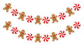 Uniwish Peppermint Gingerbread Man Banner Garland Christmas Hanging Decorations Christmas Tree Ornaments for Home Office Decor New Year Xmas Holiday Party Supplies