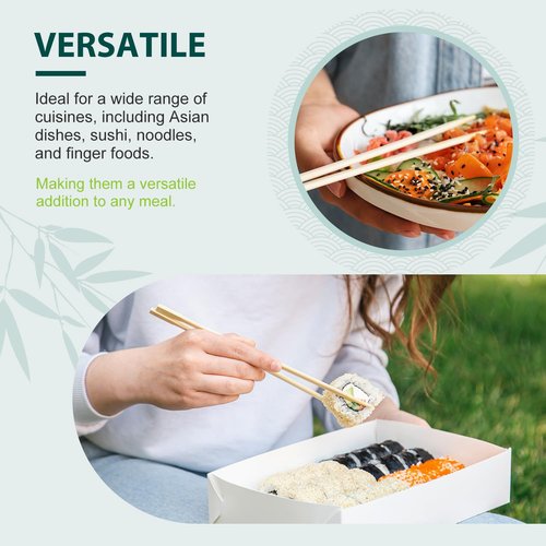 Soeos 200 Disposable Chopsticks Bulk - Natural Wooden Chopsticks & Bamboo Chopstick for Sushi, Takeout, Party - Splinter-Free, Individually Wrapped Single-Use Chopstick (Approx.200 Pairs)