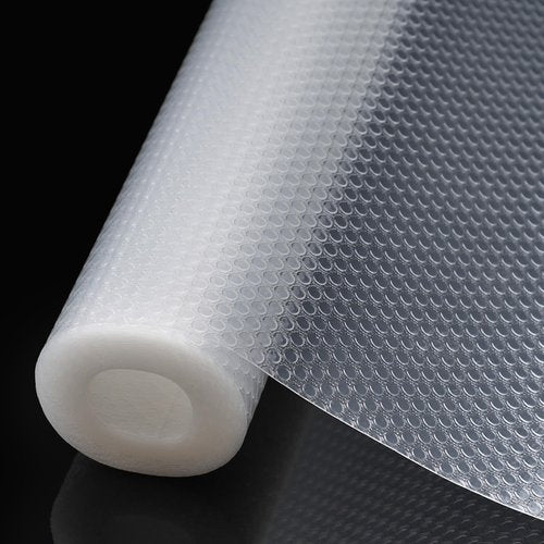 Shelf and Drawer Liner for Kitchen Cabinet,Non Adhesive Durable EVA Shelf Paper, Non Slip Waterproof Decorative Mats for Dresser Cupboard Refrigerator Bathroom Wire Grip Shelves(Clear,12 in X 10 Ft)