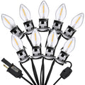 Christmas Village Light Cord with 9 LED Bulb, C7 Blow Mold String Lights with Two Spare Fuse, Blow Mold Light Cord with Clip, Village Lights for Christmas Houses Villages, Holiday Craft Decorations