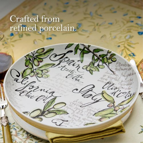Rosanna Olive Oil Large Porcelain Serving Bowl, 13", 1 Unit, Salad Bowl, Pasta Serving Bowls, Italian Pasta Bowls
