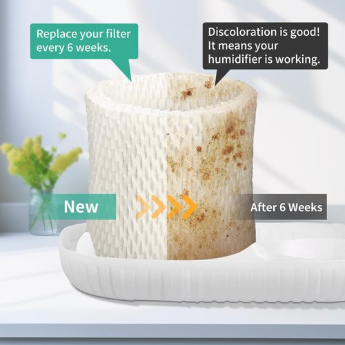 Keycci Canopy Humidifier Filter Replacement, Canopy Filter Compatible with Bedside & Nursery Canopy Humidifiers, Wood Pulp & Paper Honeycomb Filters (2pcs, White)