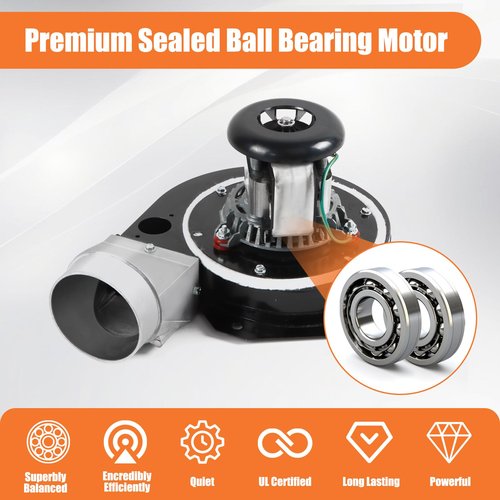 Barbqtime 80602 Combustion Exhaust Blower Assembly for Vogelzang VG5790 5790 VG5770 5770 Pellet Stoves, Exhaust Blower for US Stove 5660 5501S 5660E 5560 and Ashley AP5660L AP5710 AP5790 Pellet Stoves