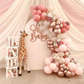 Winrayk Rose Gold Balloons - Floral Baby Shower Decorations Kit | Pink Balloon Arch & Letter Boxes