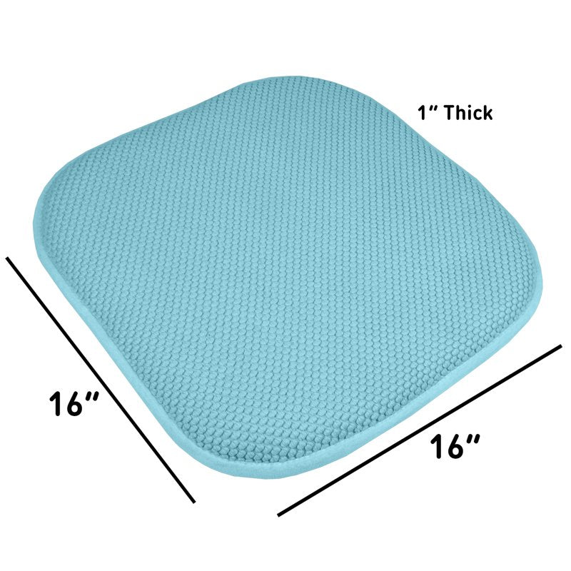 Memory Foam Non-Slip Chair Pad - 16" x 16" - Teal, 6-Pack