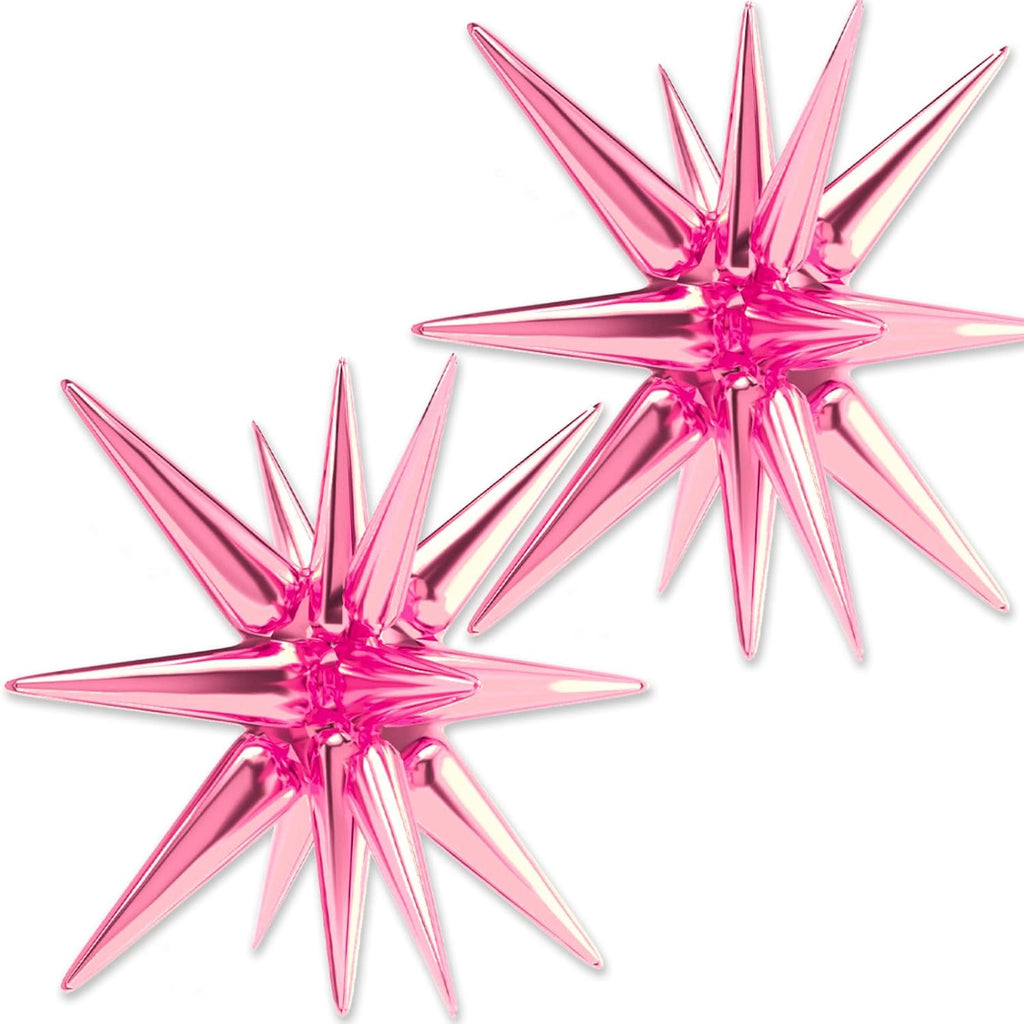 PartyWoo Pearl Pink Star Foil Balloons - 42 Inch Large Mylar Balloons for Birthday & Baby Showers