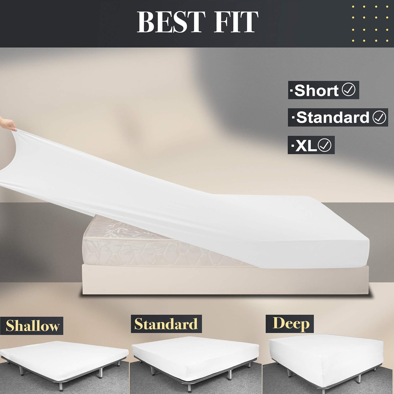 Soft Stretch Queen Size Fitted Sheet - Cozy Jersey Knit with 4-Way Stretch | Deep Fit 5"-16" - White