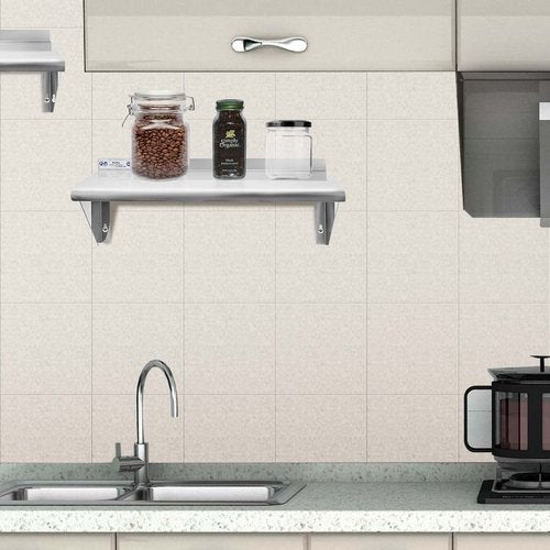 Hally Stainless Steel Shelf 12 x 24 Inches 230 lb, NSF Commercial Wall Mount Floating Shelving for Restaurant, Kitchen, Home and Hotel