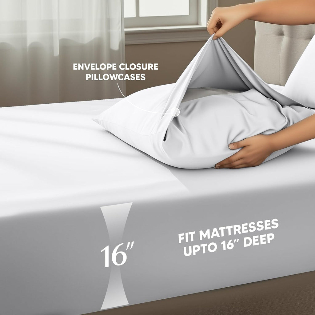 Utopia Bedding Full Size Sheet Set - Soft, Breathable Microfiber | 4-Piece White Bed Sheets Set
