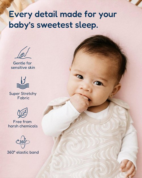 Bassinet Sheets Compatible with Baby Delight Beside Me Dreamer Bassinet, 33x20 for Baby Bedside Sleeper - Buttery Soft, Premium Stretchy Jersey Knit Sheets, 2 Pack