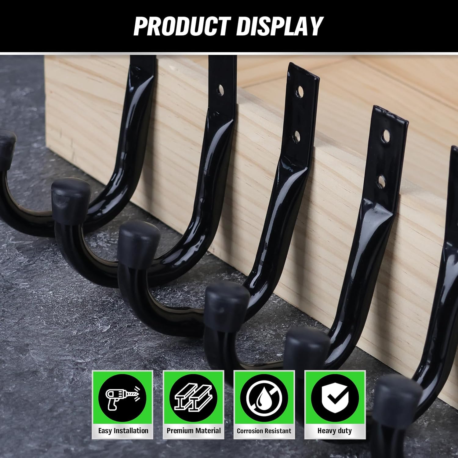 SWANLAKE Garden Tools | 12-Piece Heavy Duty Garage Storage Hooks & Utility Bike Hooks