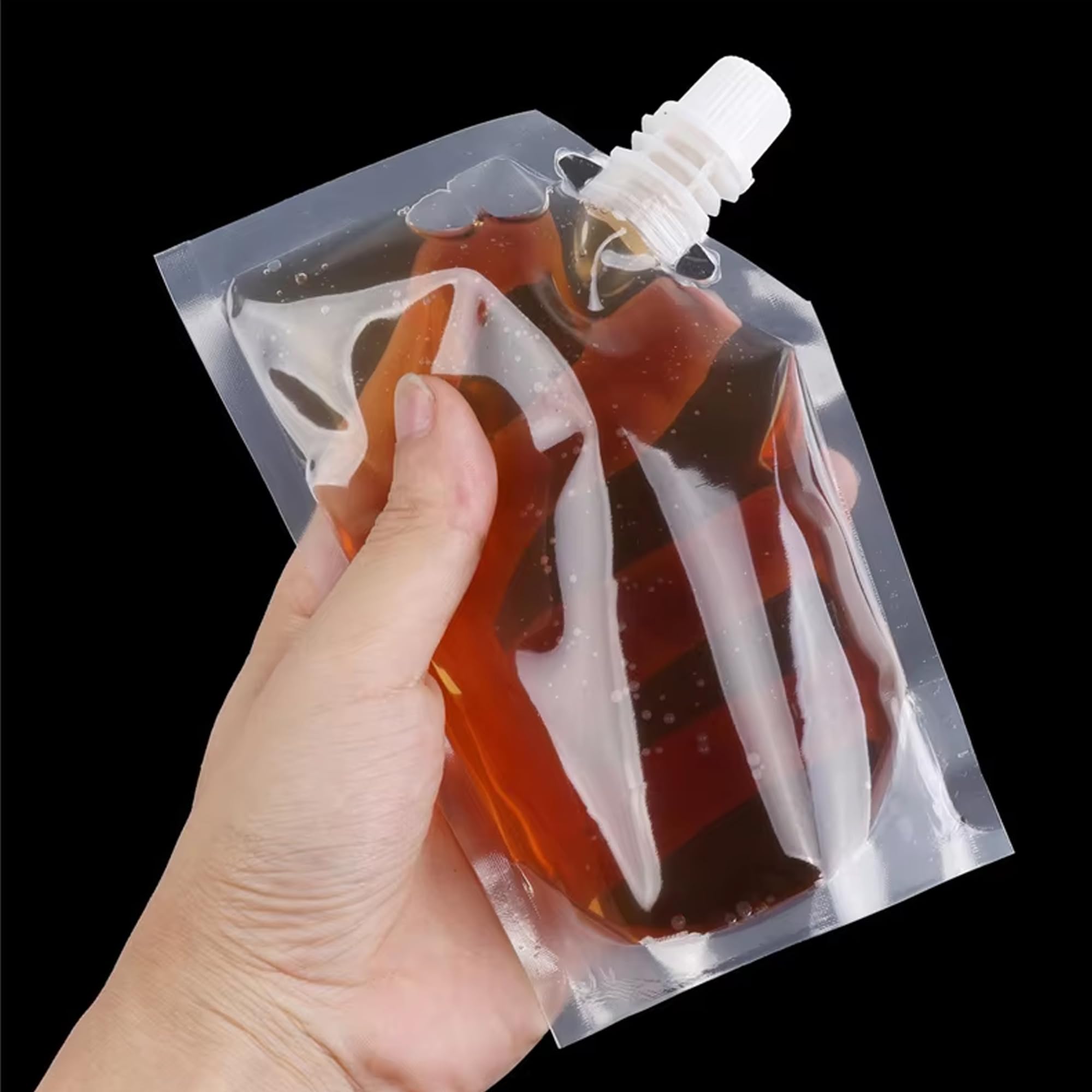 Plastic Flasks, AIDOIT Reusable Cruise Flask Pouches Leak-Proof Flask Pouches Juice Bags for Travel, Concerts, Outdoor Sports Camping (17 Pcs,8oz x6,16oz x6,32oz x4,Funnel Kit)