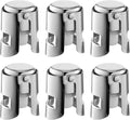 Champagne Stoppers with Stainless Steel Champagne Saver with Food Grade Silicone Leak proof Keep Fresh Suitable for Champagne, Cava, Prosecco and Sparkling(Silver, 6 Pack)
