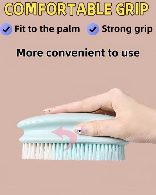 2 Pack Soft Bristle Cleaning Scrub Brush Laundry Brush Scrubber Brush for Clothes, Carpet and Fabric Stain Removal, Scrubbing Brush with Ergonomic Handle (Blue)