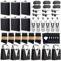48Pcs Groomsmen Gifts Set of 6 for Wedding Party, Groomsmen Proposal Gift-Tuxedo Bags&Steel Hip Flasks | Sunglasses | Socks | Glass Cups | Bottle Opener, Elegant Man Box Can Creating Lasting Memories