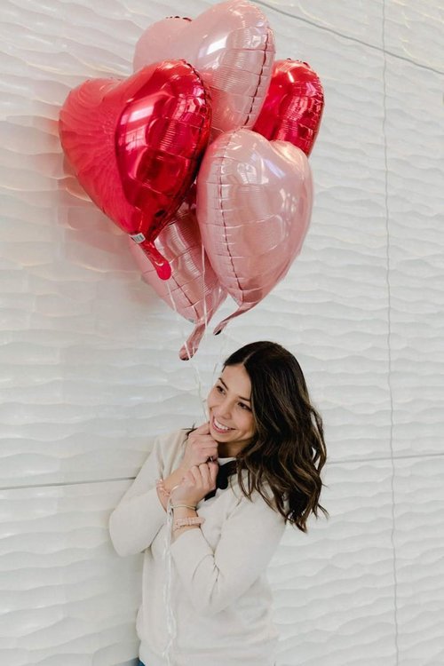[21 pcs] pink rose and red Balloons 18" a bunch of Heart Love Foil Helium Balloons, Helium Support Valentines Day Birthday Wedding Bridal Engagement Party Anniversary Mother's Day Decorations