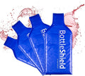 Reusable Wine Protector Travel Bag by Bottle Shield (6-Pack) - Bubble Cushioning Wrap Suit - Unbreakable Bottle Sleeve, Leak Proof - Wine Tote Bags Accessory for Suitcase Luggage, Blue