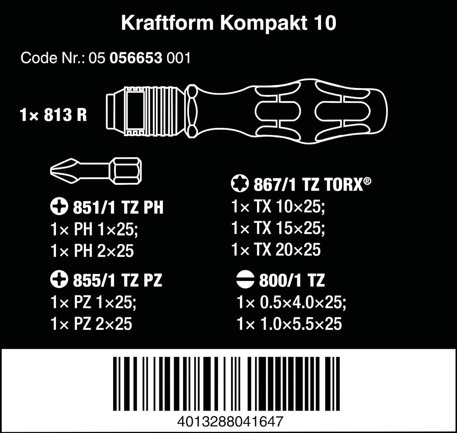 WERA Kraftform Kompakt 10 - 10-Piece Precision Screwdriver Set for Ultimate Versatility