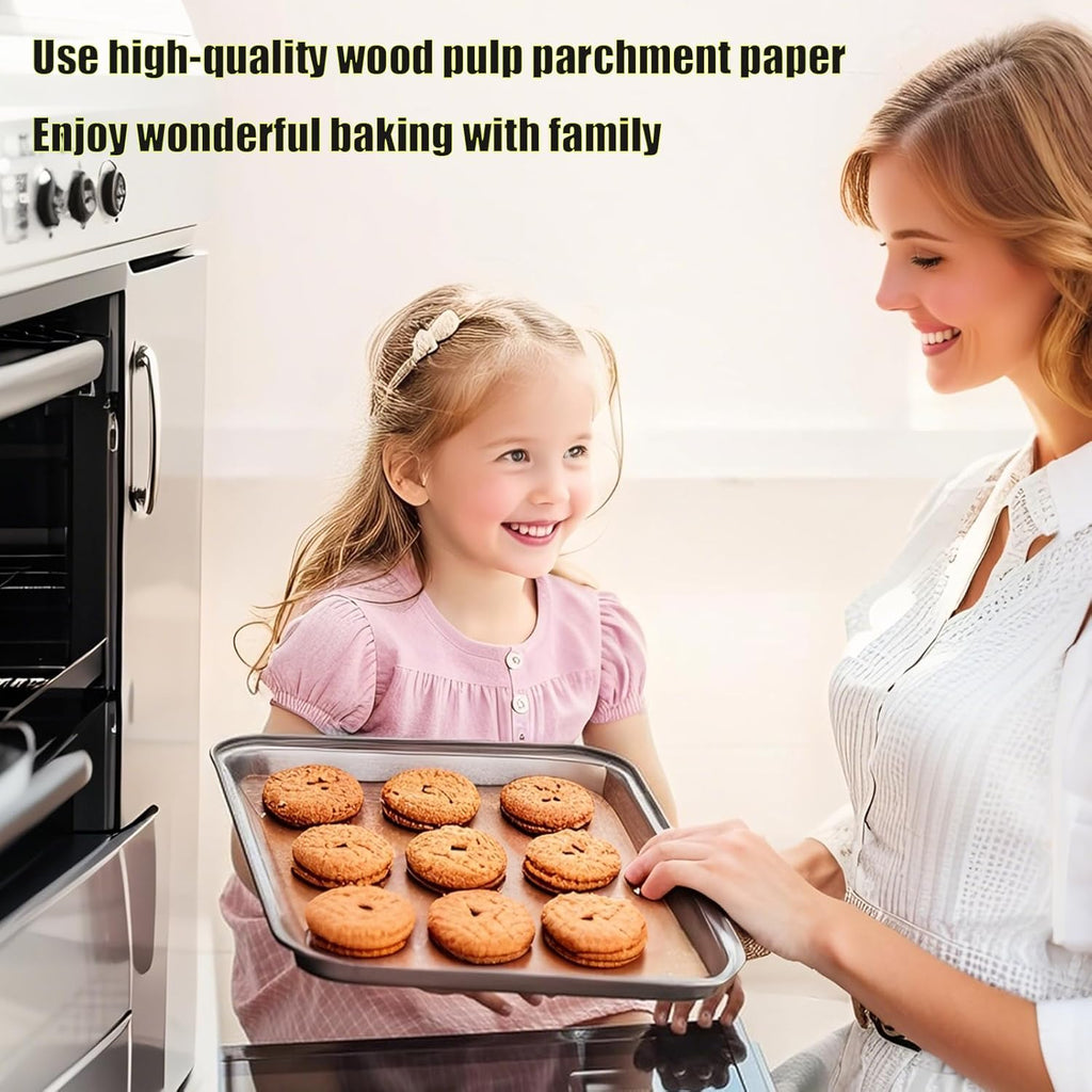 Skiennix Parchment Paper - Non-Stick Precut Baking Sheets, 300PCS 12x16 Inches | Ideal for Air Frying & Grilling