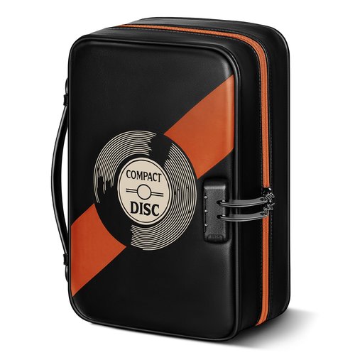DEEGO DVD CD Storage Case with Lock, 120 Capacity CD Binder, Leather DVD Storage with Smart Multi-Slot for USB, SD Card, Blu-ray Wallet Album CD Book, CD Holder Case for Car, Home, Travel, Gifts
