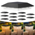 Mlambert 12 Pack Solar Post Cap Lights Outdoor - 3 Lighting Modes Waterproof LED Solar Post Lights Fit 3.5×3.5 Wood/4×4 Vinyl Fence Deck Posts, Black