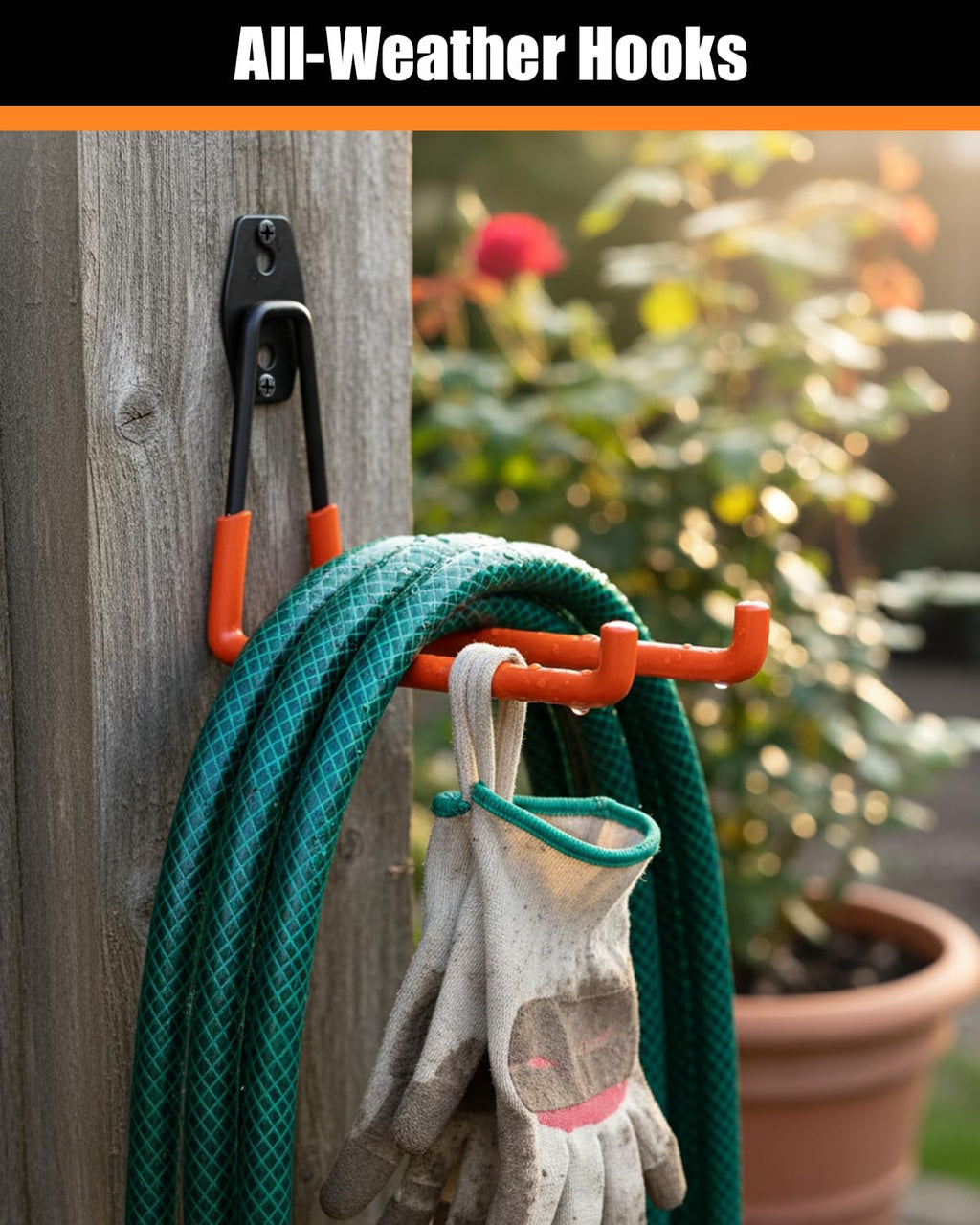 WMK Heavy Duty Garage Hooks - 7.3'' Wall Mount Utility Hooks for Tools & Bikes | 6 Pack (Orange)