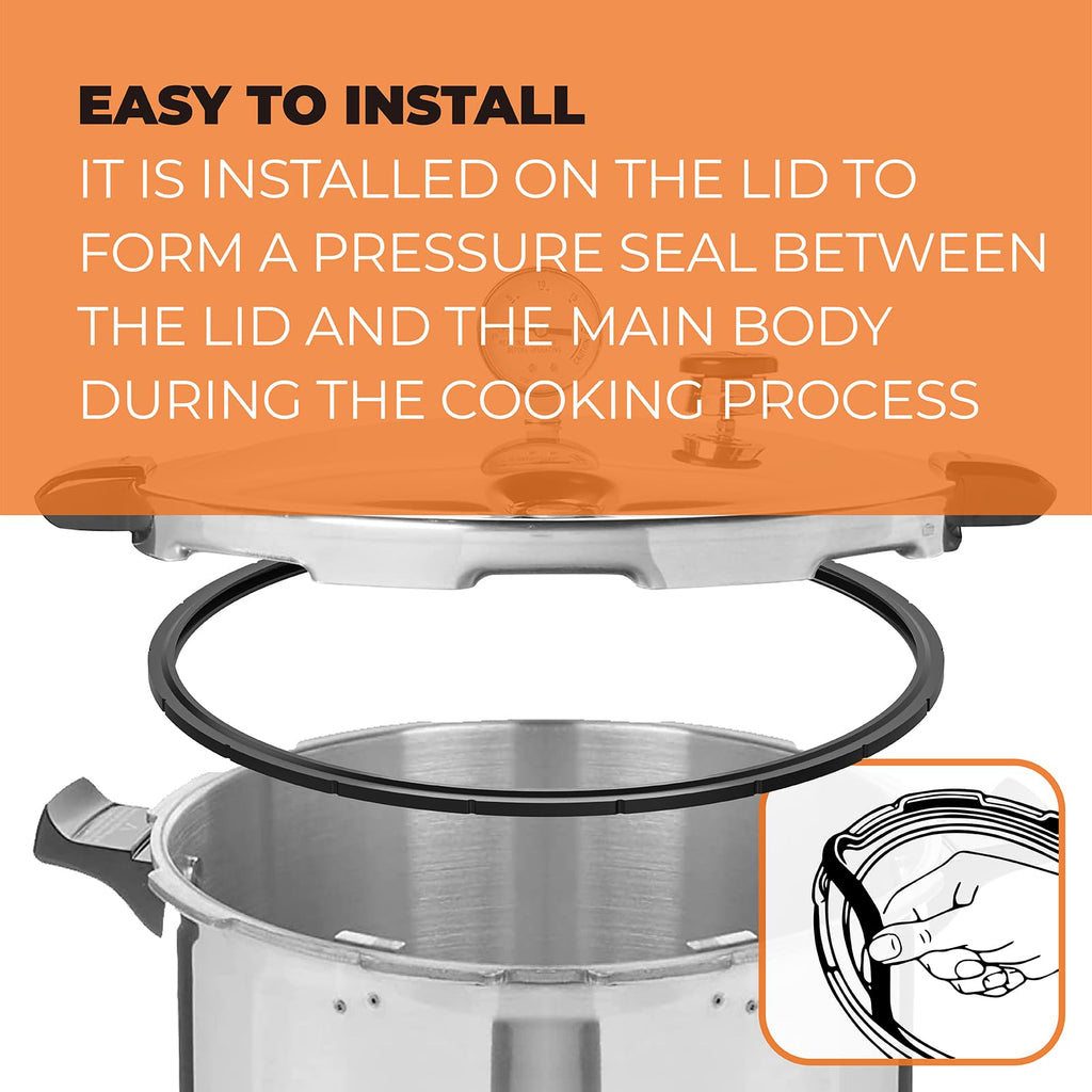 09905 Pressure Canner Sealing Ring Fit for Presto,Replacement Gasket for Presto 01710, 01740,01750,01770,01780 12-22qt Pressure Cooker or Canner,Includes Automatic Air Vent & Overpressure Plug