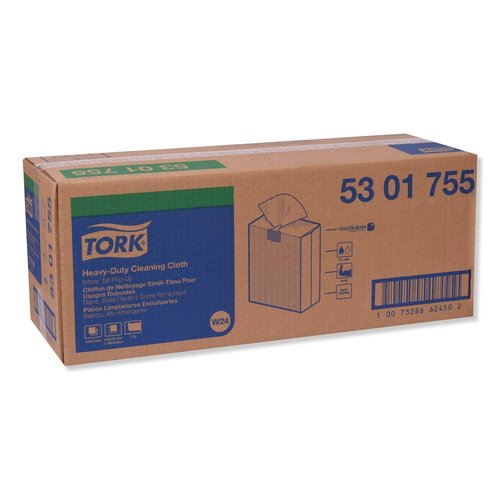 Tork Heavy Duty Cleaning Cloth White W24, Pop-Up Box, 5 x 80 Cloths, 5301755