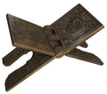 Al-Ameen Muslim Gift Foldable Wooden Book Stand Rihal for Al-Quran AMN-217 Chanting Bookshelf Islam Bismillah and Shahadah Carved Rehal Bible Magazine Cookbook Display Holder Rack Eid Ramadan Present