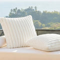 Bedsure Decorative Throw Pillow Covers - Double-Sided Striped Design, Soft Fluffy 18x18, Set of 2 for Home Decor