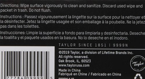 Taylor Food Service HACCP Wipes (100-Single Wipes), White