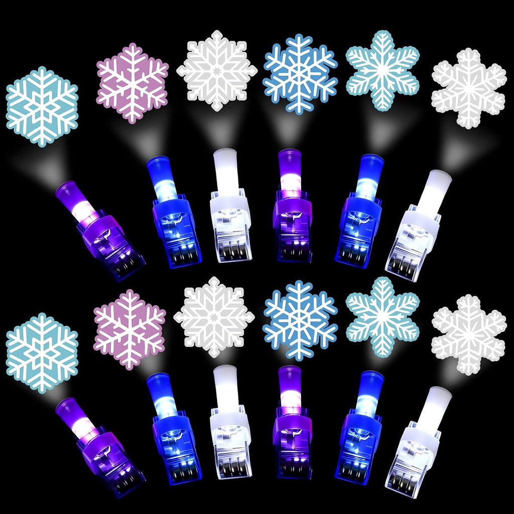 Tuanse 36 Pcs Snowflake Finger Lights - Glow in The Dark Party Favors for Kids | Winter Birthday Supplies