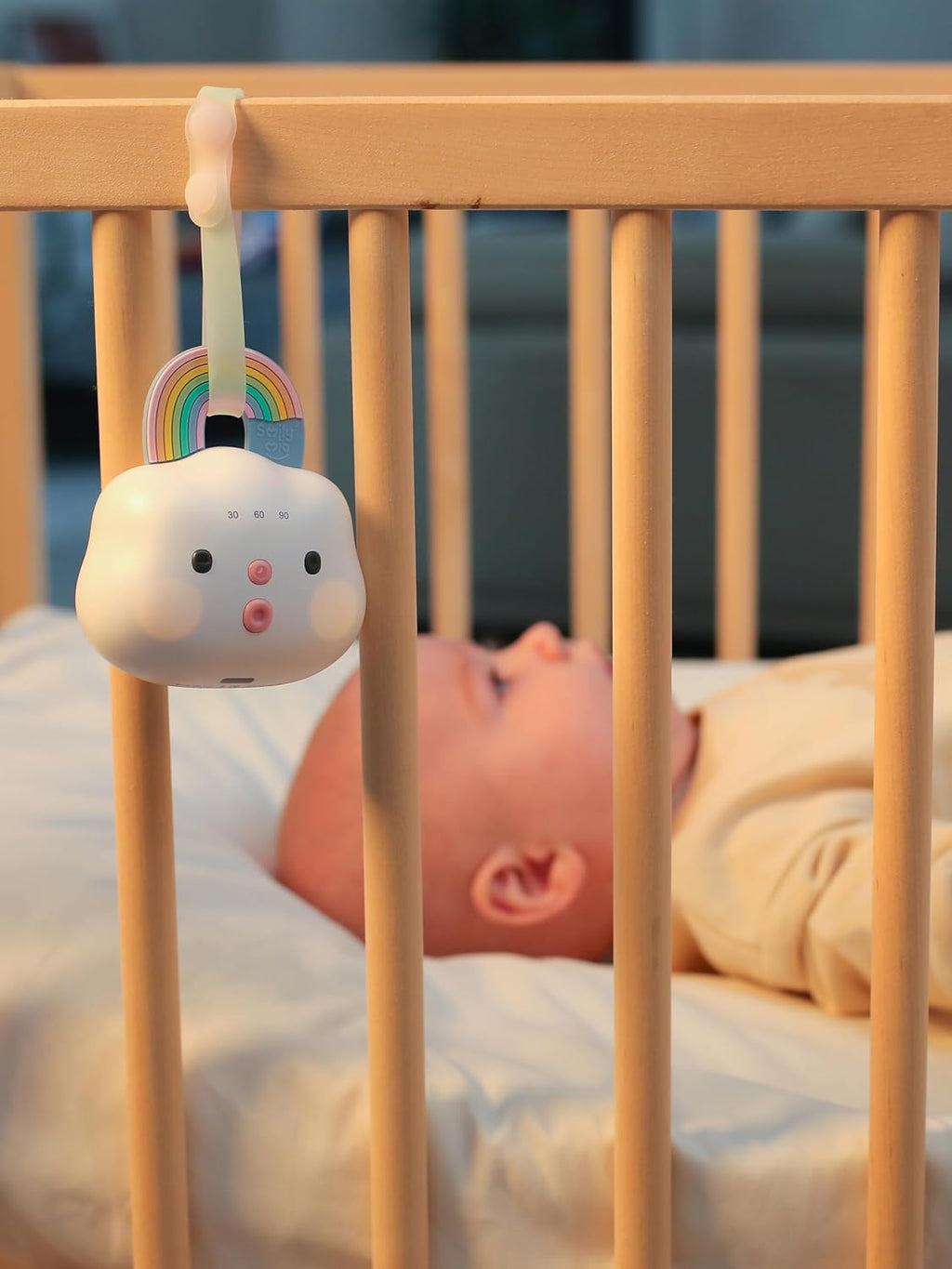 Skiennix Baby Sound Machine - Portable White Noise with 14 Soothing Sounds & Night Light | Rechargeable, 3 Timer Settings