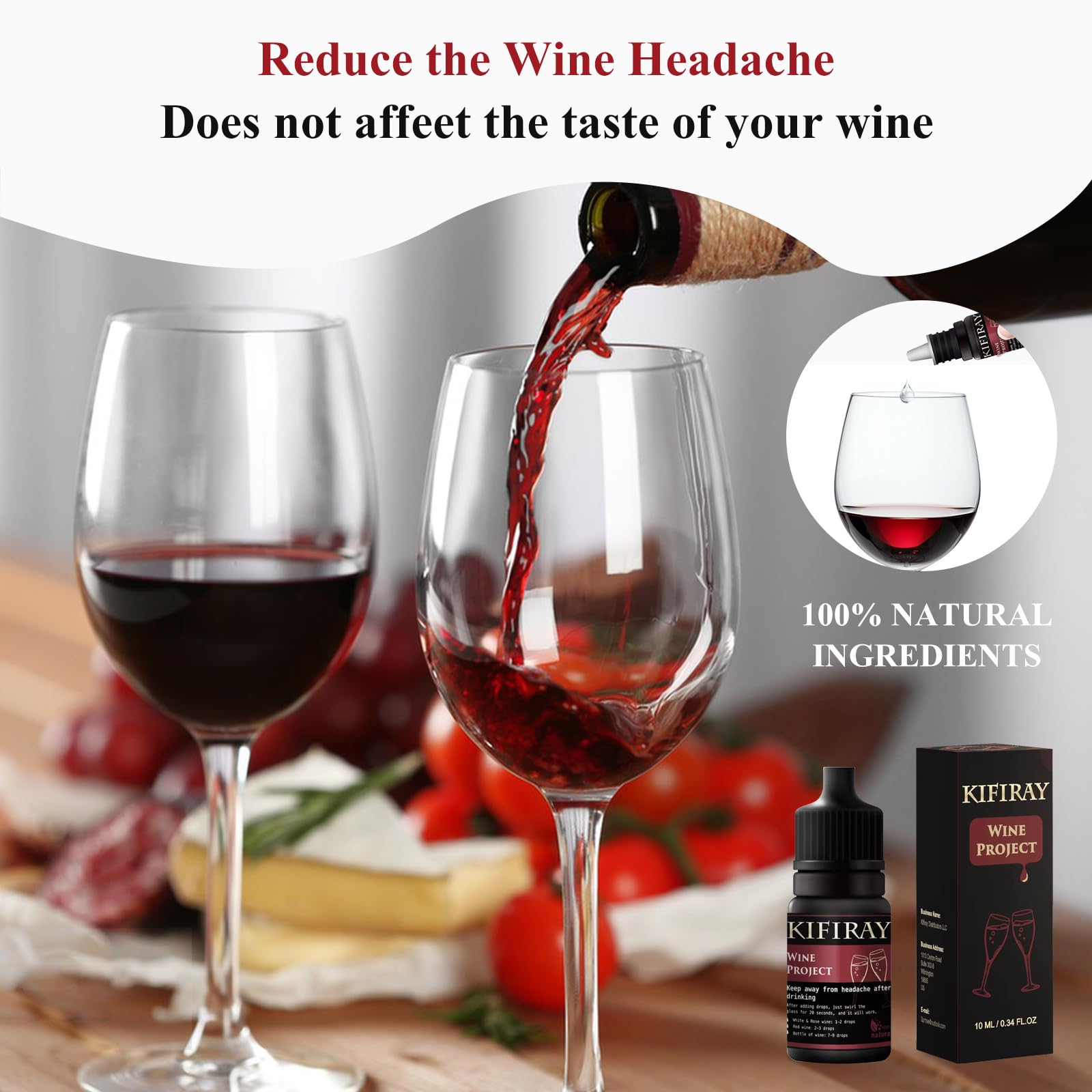 Wine Project Sulfite Filter, Reduces Headaches and Allergies, 1-9 Drops，Enhance wine tasting enjoyment and preserve original flavor, ideal choice for wine lovers（10ml）